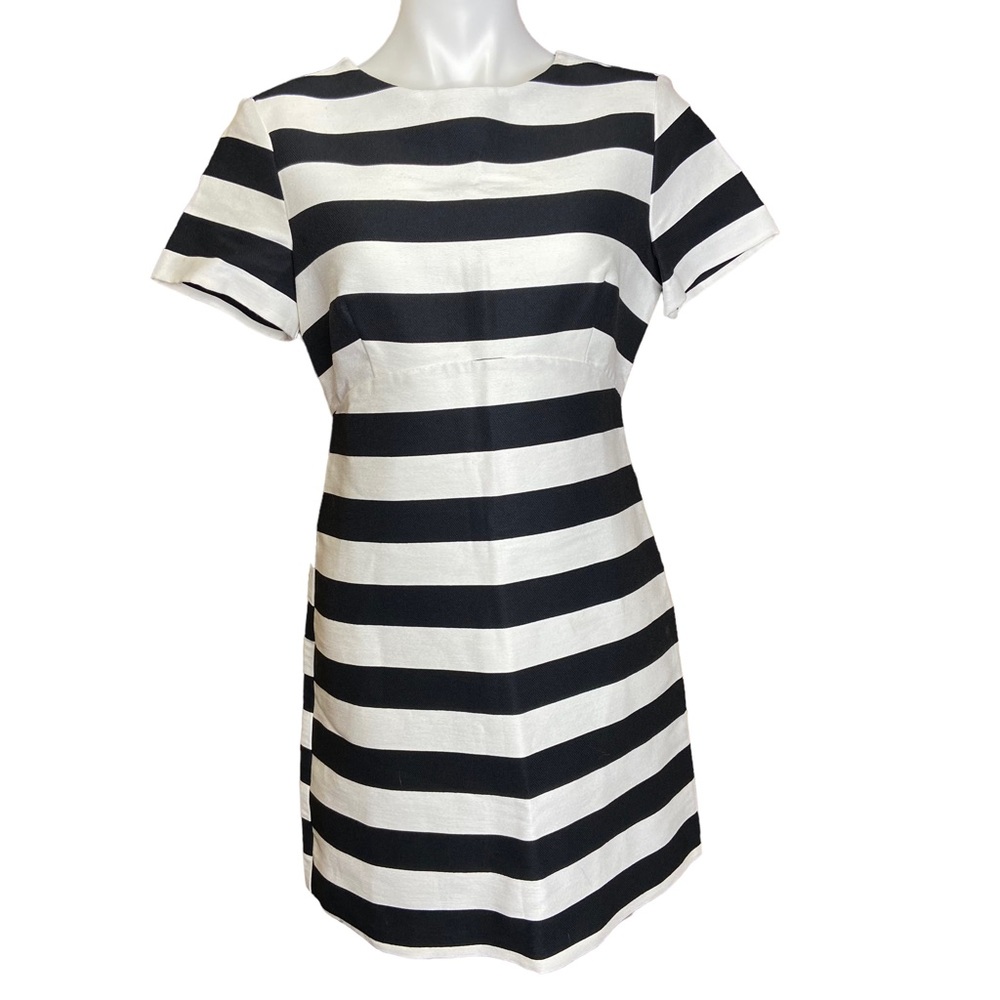 ASOS Striped Sheath Dress Short Sleeve Black and White NWT Womens Size 8
